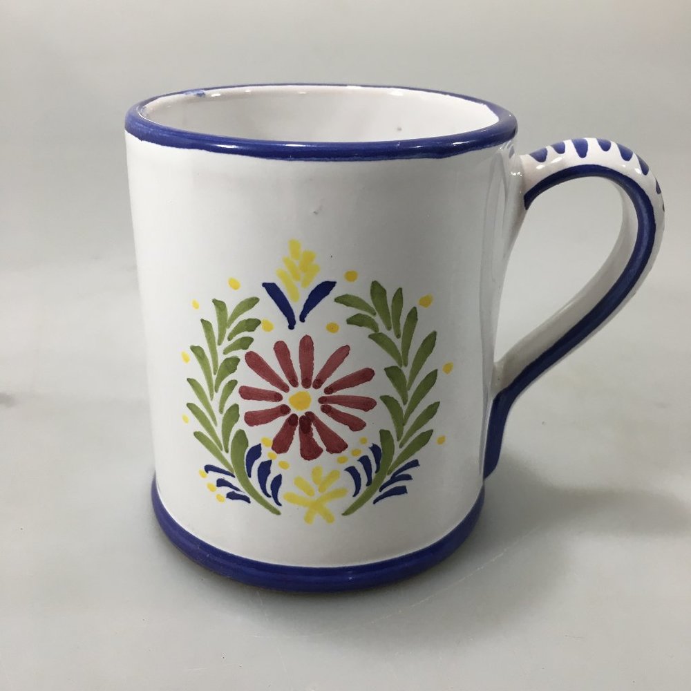 Sigma the Tastesetter Handpainted Floral Stoneware Pottery Mug Cup 12 oz Italy